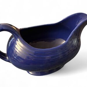Vintage fiestaware Blue Gravy Boat. farmhouse chic cottagecore hobbitcore